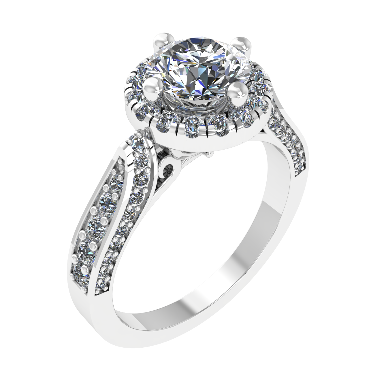 HALO 6.50mm ROUND ENGAGEMENT RING